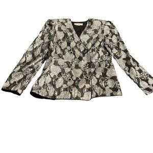Vintage Saks Fifth Avenue Women’s Brocade Sequins Evening Formal Jacket Size 12